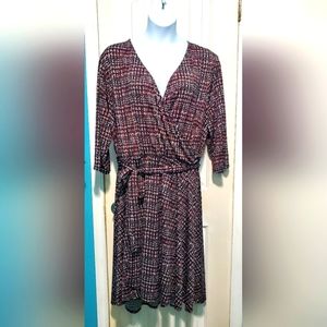 Avenue Fit & Flare Faux Wrap dress